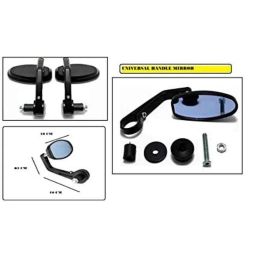 AOW Handle Bar End Side Mirror Rear View Ovel Mirror for Bajaj Pulsar AS 150 (Set of 2)-picture-7