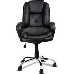KDF Mart Upholstery Fabric Black Medium Back Adjustable Executive Swivel Chair with Back Support, MIS174-picture-47