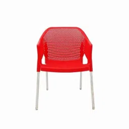Italica Polypropylene Red Plasteel Arm Chair, 1209-6 (Pack of 6) image 2