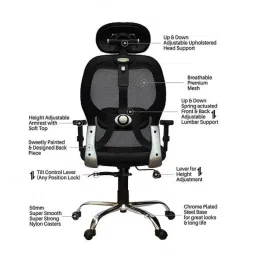 Savya Home Black High Back Office Chair, AM-5001CBCA image 2