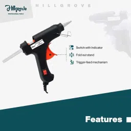 Hillgrove HGCM277M1 20W Electric Hot Melt Glue Gun with 80 Pcs Glue Stick for Craft, Art &a; Decoration Work, HGCM538 image 3