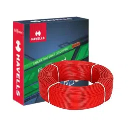Havells Life Guard 1.5 Sqmm Single Core Red FR-LSH PVC Insulated Copper Conductor Unsheathed Flexible Industrial Cable, WHFFFNRL11X57, Length: 180 m-picture-34