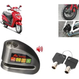 Auto Pearl Steel Black Anti-Theft Alarm Disc Brake Lock for Duet VX 110CC, Lock_193-picture-13