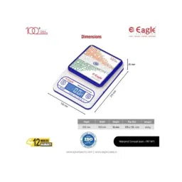 Eagle 7kg ABS High Precision Waterproof Deep Blue &a; White Compact Weighing Scale, PKT-WP1 (Pack of 10) image 2
