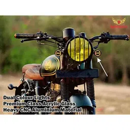 Miwings Boss Style Led Side Indicator Cnc Metal (Set Of 4) White And Yellow For Royal Enfield Bullet Classic 350, 500, Chrome, Desert Storm, Standard 350, 500, Electra Efi, Twins, Twinspark image 2