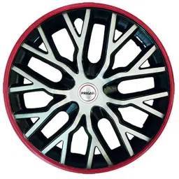 Prigan 4 Pcs 12 inch Polypropylene Black, Silver &a; Red Press Fitting Car Wheel Cover Set for Maruti Suzuki Zen-picture-47