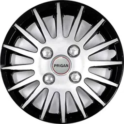 Prigan 4 Pcs 15 inch Polypropylene Black &a; Silver Wheel Cover Set for Hyundai Verna, Camry1-DC-15-Verna image 2