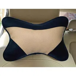 Kozdiko 2 Pcs Memory Foam Beige &a; Black Car Neck Rest Cushion Pillow Set for Maruti Suzuki S-Presso image 3