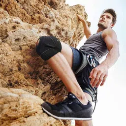 Kudize Neoprene Open Patella Hinged Black Knee Brace with 3 Velcro Strap, Size: M image 3