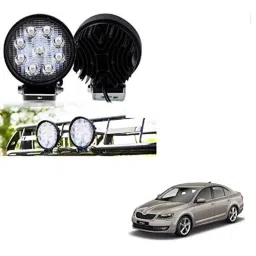 Kozdiko 2 Pcs 27W 4 inch 9 LED Waterproof Round White Fog Light Set with Mounting Brackets for Skoda Octavia, kozd_20064-picture-11