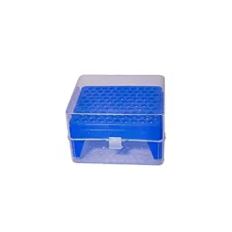 Clear &a; Sure 100 Hole Polyacrylate White &a; Blue Micropipette Tips Stand Box for Laboratory image 4