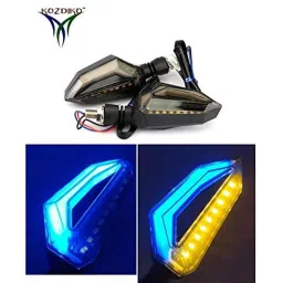 Kozdiko 4 Pcs D Shaped 9 LED Turn Signal Front &a; Rear Side Indicator Light Set for Yamaha SZR03 image 2