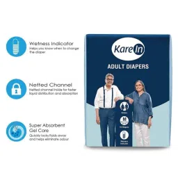 Karein 10Pcs Medium Adult Diapers, Waist Size: 76-114cm (Pack of 10) image 2