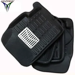 Kozdiko 3D Black Car Foot Mat Set for Tata Safari Strome, koz_88241 image 2