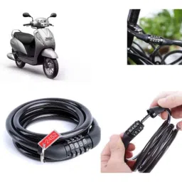 Auto Pearl PVC &a; Plastic Black Combination Cable Lock for Access 125-picture-46