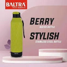 Baltra Berry 700ml Stainless Steel Lime Hot &a; Cold Water Bottle, BSL297 image 2