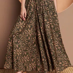 lookshine Women Flared Green Polyester Trousers-picture-38