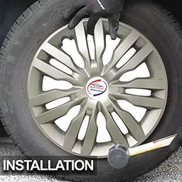 Auto Pearl 4 Pcs 14 inch Silver ABS Press Type Hubcap Wheel Cover Set with Retention Ring for Maruti Suzuki SwiftType1 image 4