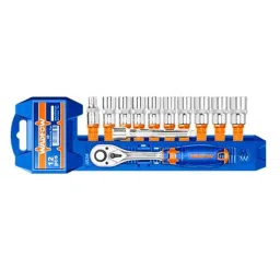 Wadfow 12 Pcs 1/4 inch CrV Chrome Socket Set with Ratchet Handle, WST4212-picture-37