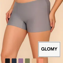 glomy Pack of 5 Women Boy Short Grey Panty image 2