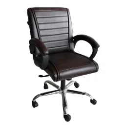 P P Chair Leatherette Coffee Medium Back Comfortable Revolving Chair Office-picture-11