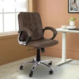 Oakcraft 101.92x45x42cm Leatherette Brown Revolving Executive Chair, OC-16 image 5