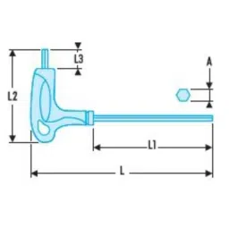 Facom 5/16 inch Phosphate Coated Silicon Steel Hexagon Key, 84TZ.5/16SLS image 2