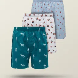 xyxx Pack of 3 Remix IntelliEaze Super Combed Cotton Printed Printed Men Boxer image 1