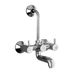 Aquieen Fluid Brass Chrome Telephonic Wall Mixer with L-Bend &a; Connecting Legs image 1
