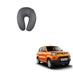 Kozdiko Velvet Grey U-Shape Travel Neck Rest Cushion Pillow for Maruti Suzuki S-Presso-picture-13
