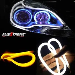 Allextreme 2 Pcs 24 inch Yellow &a; White Headlight LED Tube Strip Set for Car image 2