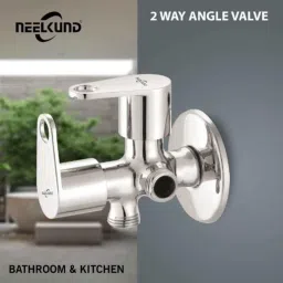 Neelkund Eva Brass Silver Chrome Finish 2-in-1 Angle Valve with Twin Elbow Valve for Bathroom &a; Kitchen image 4