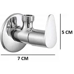 Spazio Stainless Steel Chrome Finish Vignette Angle Valve with Wall Flange (Pack of 11) image 3