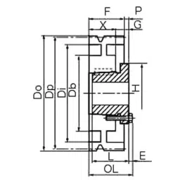 Mitsuboshi Maxstar 800mm 8V Belt 4 Groove Wedge Pulley, 800-8V-4-U0-image-9