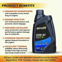 Signate 20W-50 1 Litre High Performance Engine Oil for Street Racing Bikes (Pack of 4) image 5