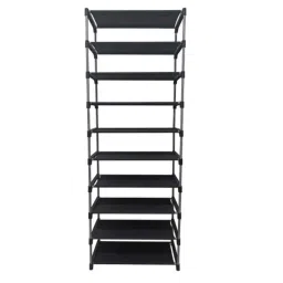 Glowsilk 9 Shelves Metal &a; Non-Woven Grey Modular Shoe Rack image 3