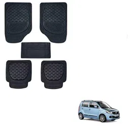 Kozdiko 6255 5 Pcs Rubber &a; PVC Black Heavy Car Foot Mat Set for Maruti Suzuki Old WagonR (2000-2010)-picture-39