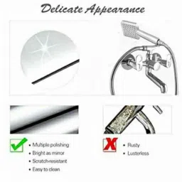 Gold Bell BRU2IN1-IN Brass Chrome 2 in 1 Telephonic Wall Mixer Set image 5