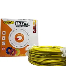LST CAB 1.5 Sqmm Single Core Yellow FR PVC Insulated CCR Copper Wire for Domestic &a; Industrial Purpose, Length: 58 m-picture-11