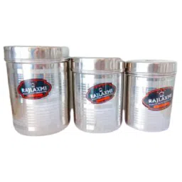 Rajlaxmi 3 Pcs 1L, 1.1L &a; 1.2L Round Steel Container Set-picture-45