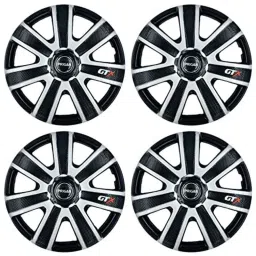 Prigan 4 Pcs 14 inch Polypropylene Silver &a; Black Universal Wheel Cover Set, Gtx911-Dc-14 image 2