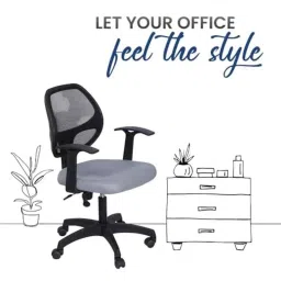 White Clouds Enterprise Optimus Greay Low Mesh Back Ergonomic Office Chair with Adjustable Swivel, 803 image 5