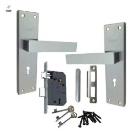 ATOM 200mm Stainless Steel &a; Brass Silver Satin Finish Mortise Door Lock Set, MH-G11-KY-SS-picture-29