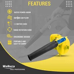 Walkers 800W Plastic Yellow Electric Air Blower with Carbon Brushes, Gloves &a; 8 inch Adjustable Wrench, WKCB300 image 4