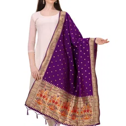 devangi Pure Silk Woven Purple Women Dupatta-picture-20