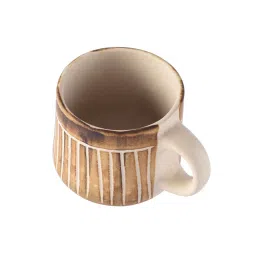 unravel india Rustic 150Ml Brown Ceramic (Set Of 6) Tea Cups image 3
