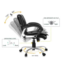 MBTC Marvel 150kg Leatherette Black Medium Back Office Chair image 5