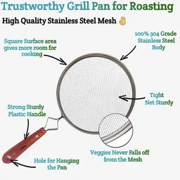 nemi Papad Jali / Roti Roaster Pulka Jali for Gas Stove (8 Inch Diameter) Strainer image 2