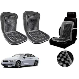 Auto Pearl PU, Velvet &a; Wooden Beads Grey Rectangular Seat Cushion for BMW 4 Series (Pack of 2 )-picture-39