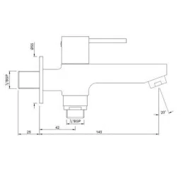 Jaquar DARC Antique Copper 2 Way Bib Tap with Wall Flange, DRC-37041 image 2